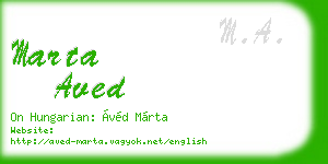 marta aved business card