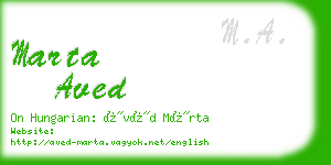 marta aved business card